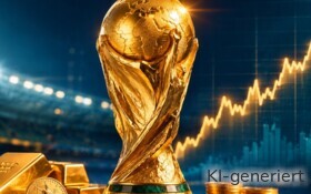 Der Fußball WM-Pokal besteht nur zum Teil aus reinem Gold.