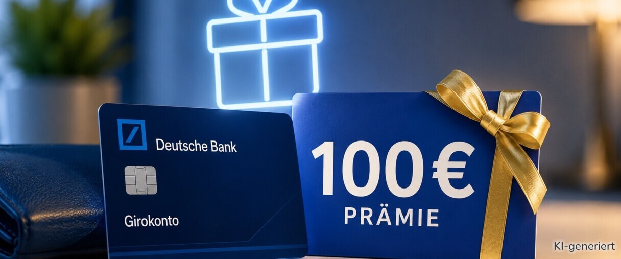 Die Deutsche Bank zahlt eine 100 Euro Prämie für die Neueröffnung eines Girokontos.