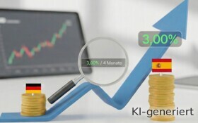 Tagesgeldzinsen Spanien und Deutschland.