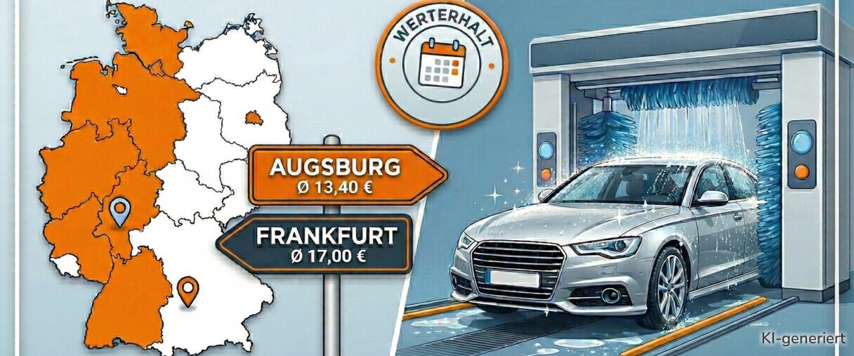 Bei den Autowäschen gibt es in Deutschland große Unterschied bezüglich des Preises.