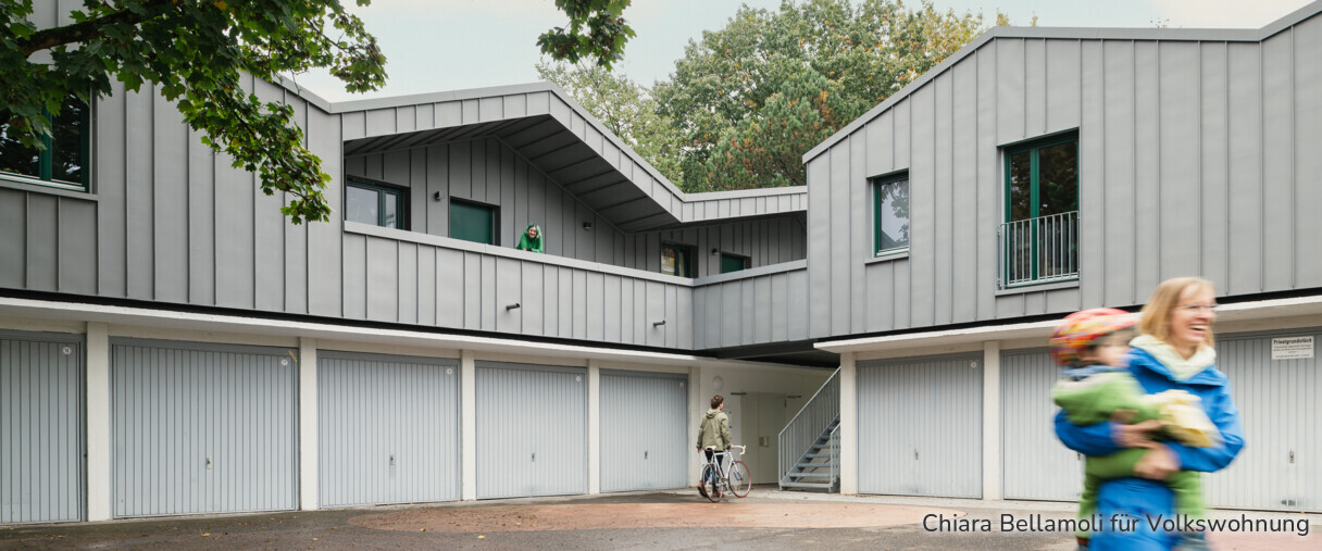 Garagenaufstockung im Quartier der Volkswohnung