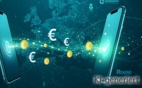 Übertragung Geld von Smartphone zu Smartphone.
