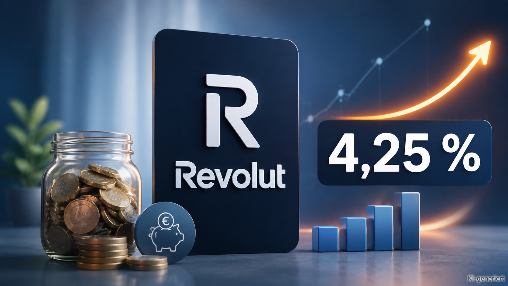 Revolut zahlt 4,25 % Zinsen auf das Tagesgeld.