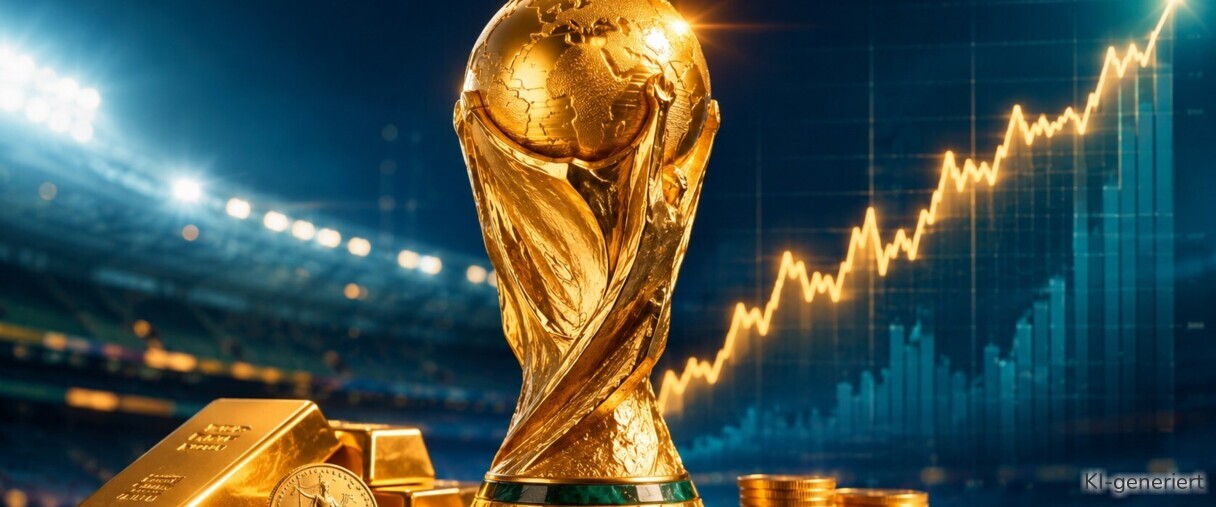 Der Fußball WM-Pokal besteht nur zum Teil aus reinem Gold.