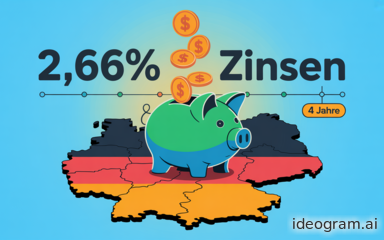 Festgeld mit 4 Jahren Laufzeit und 2,66 % Zinsen aus Deutschland.