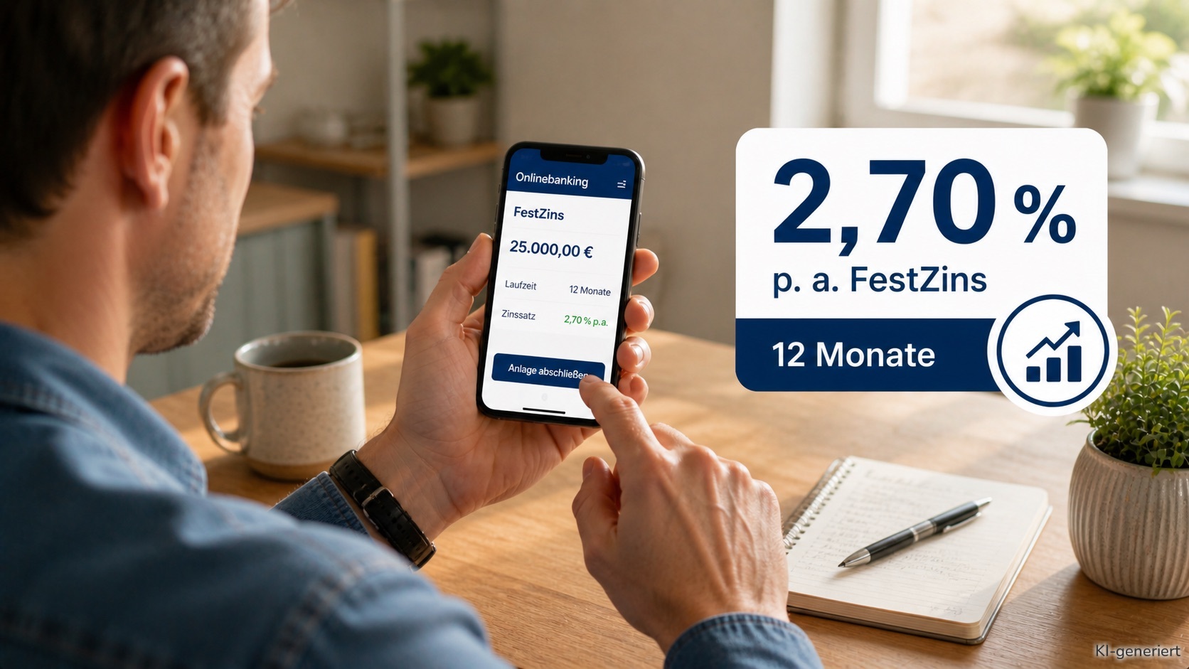 Die Deutsche Bank und die Postbank bieten bei ihrer FreshMoney-Aktion 2,7% Zinsen für 12 Monate.