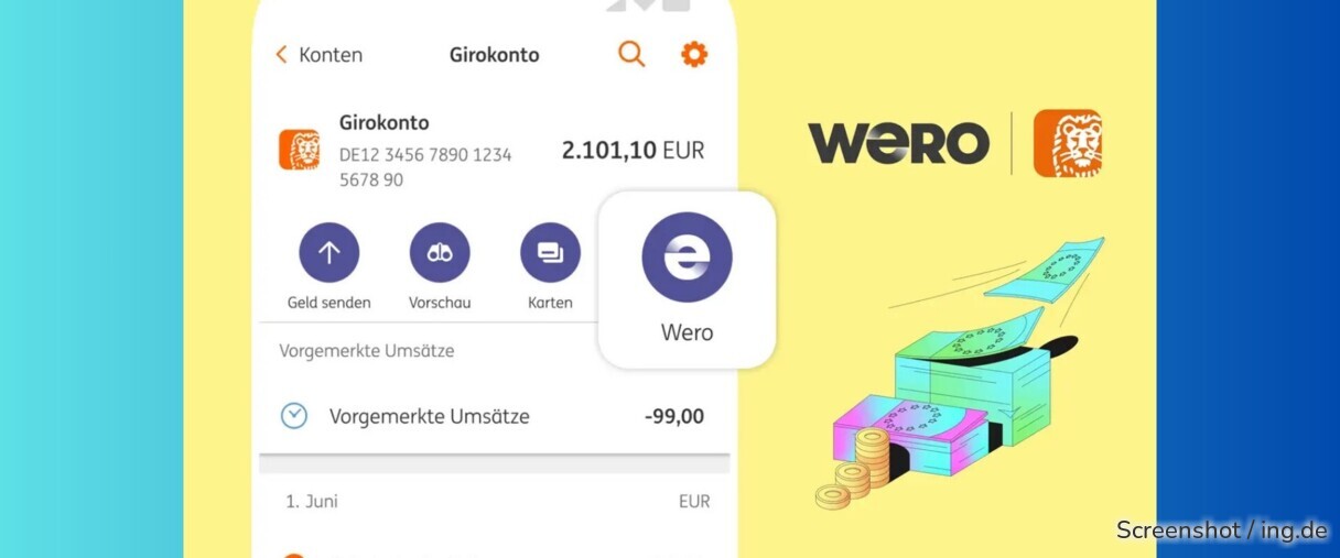 Wero können Sie auch in der ING-App nutzen.