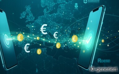 Übertragung Geld von Smartphone zu Smartphone.