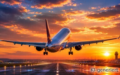 Startendes Flugzeug. 
