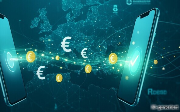 Übertragung Geld von Smartphone zu Smartphone.