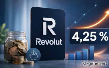 Revolut zahlt 4,25 % Zinsen auf das Tagesgeld.