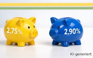 Vergleich des Tagesgeld-Angebots der Comdirect mit der Volkswagen Bank.