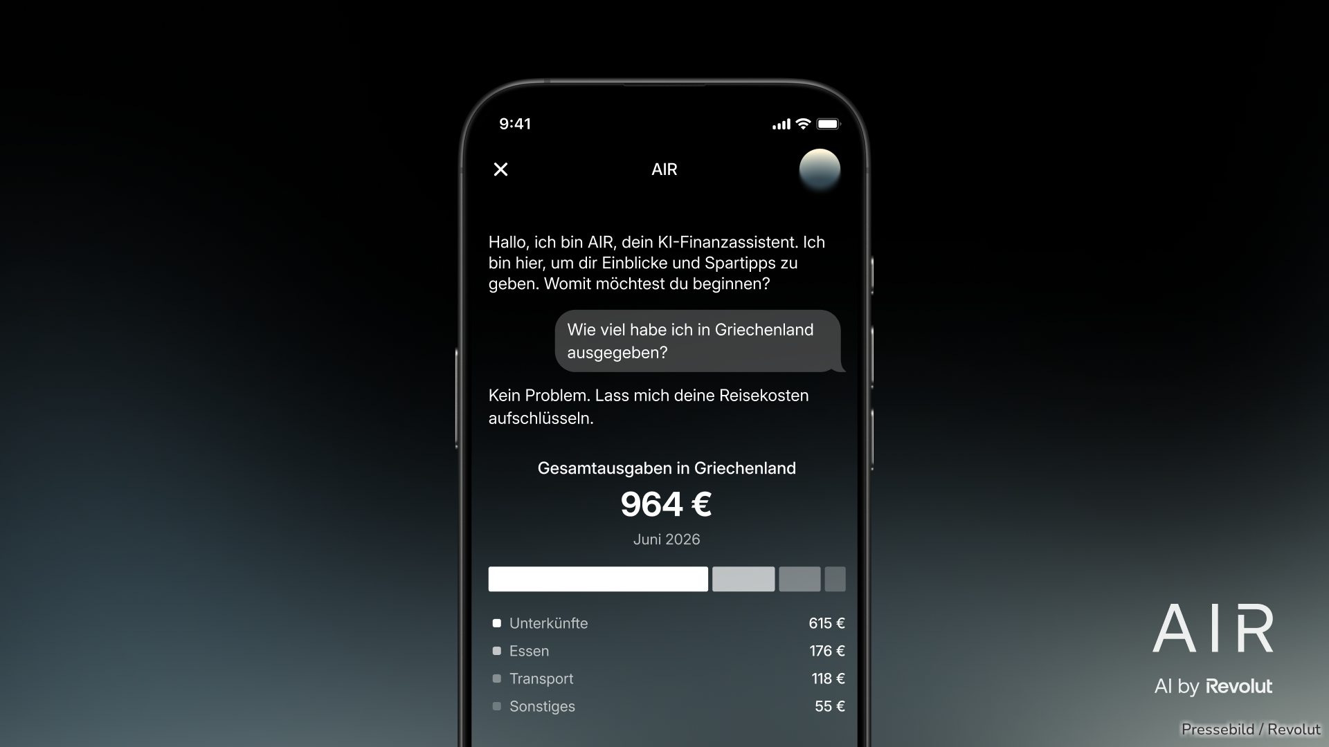 Revolut hat den KI-Assistenten AIR (AI by Revolut) eingeführt.