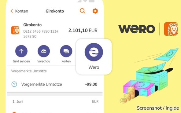 Wero können Sie auch in der ING-App nutzen.