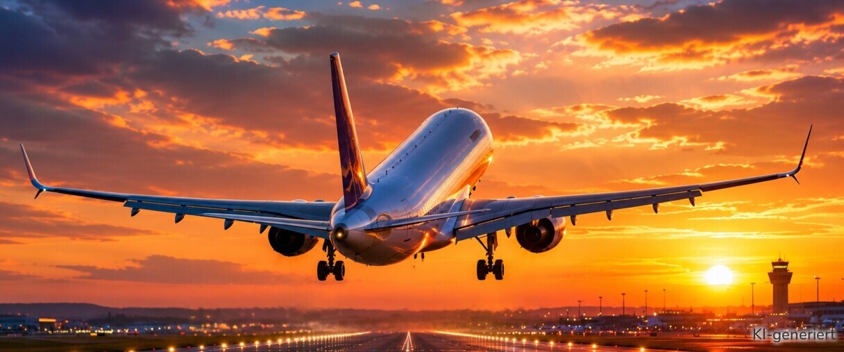 Startendes Flugzeug. 