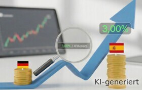 Tagesgeldzinsen Spanien und Deutschland.