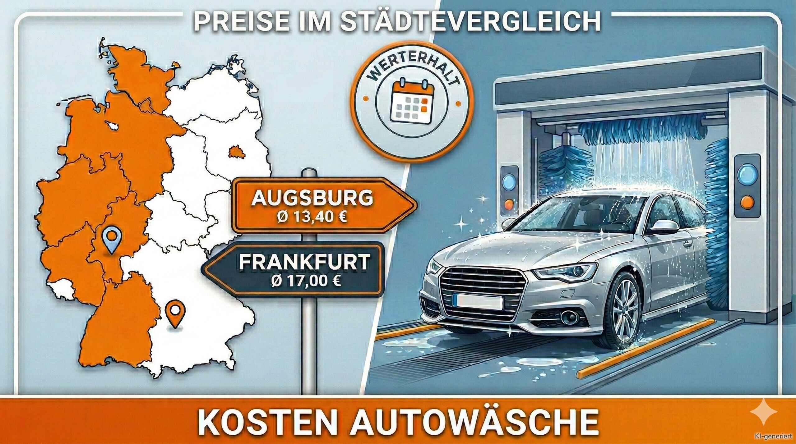 Bei den Autowäschen gibt es in Deutschland große Unterschied bezüglich des Preises.
