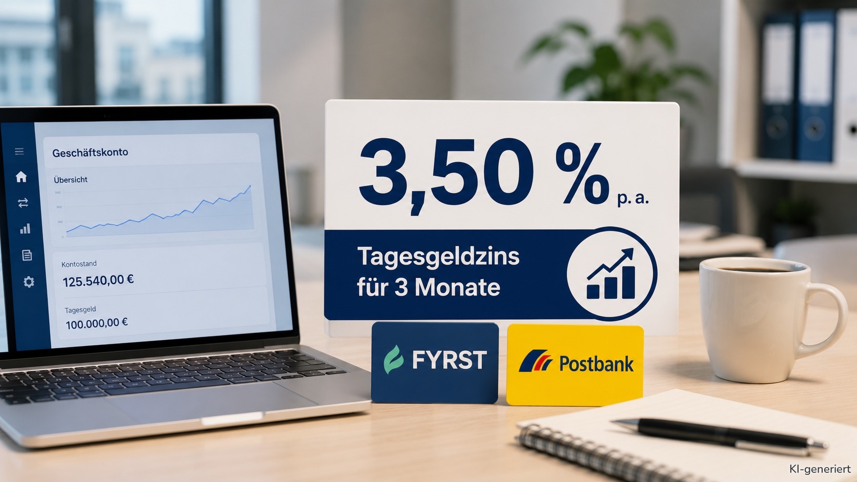 Fyrst und die Postbank haben das Firmentagesgeld auf 3,50 % angehoben. 