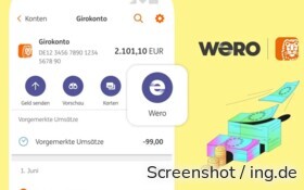 Wero können Sie auch in der ING-App nutzen.