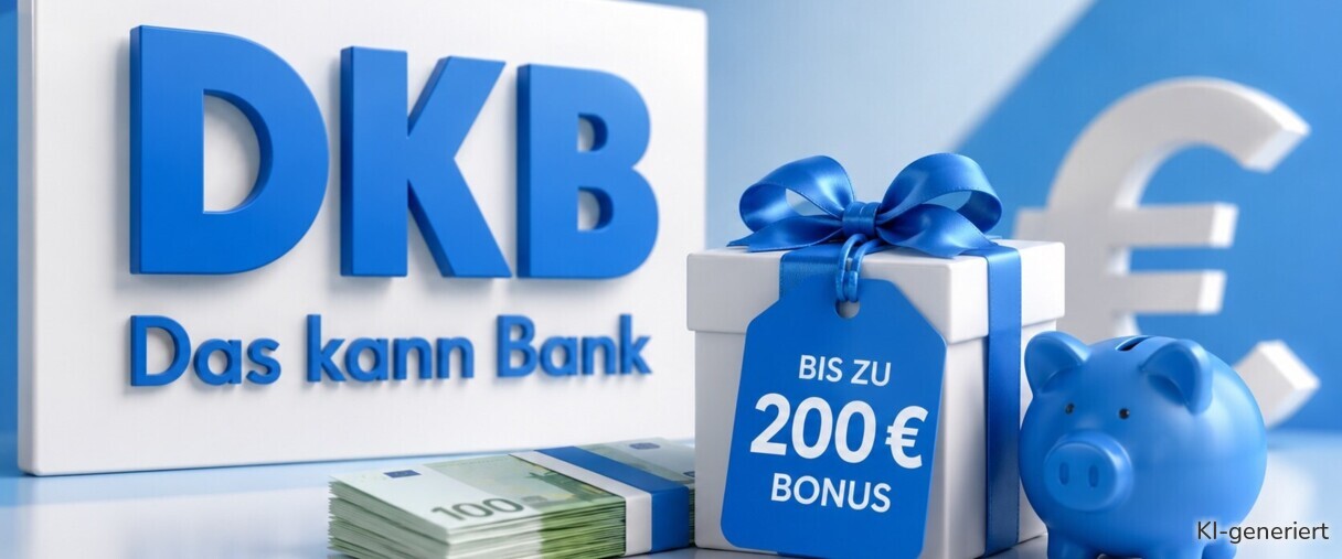 Bei der DKB gibt es eine Aktion, bei der Sie 200 Euro Bonus abstauben können.