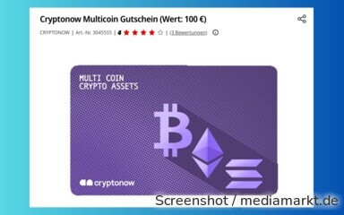 MediaMarkt und Saturn verkaufen Gutscheinkarten von Cryptonow