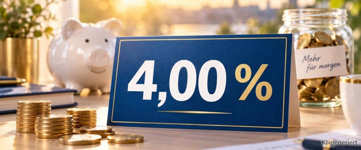 Mehrere Banken bieten 4,00 % und mehr an Zinsen.