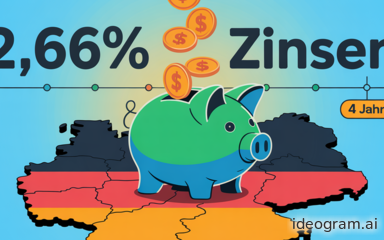 Festgeld mit 4 Jahren Laufzeit und 2,66 % Zinsen aus Deutschland.
