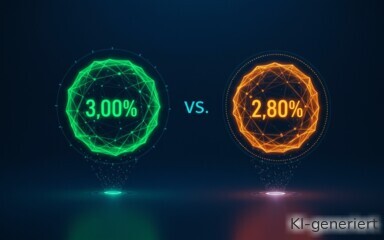 Tagesgeld mit 3,00 Prozent gegen Tagesgeld mit 2,80 Prozent.