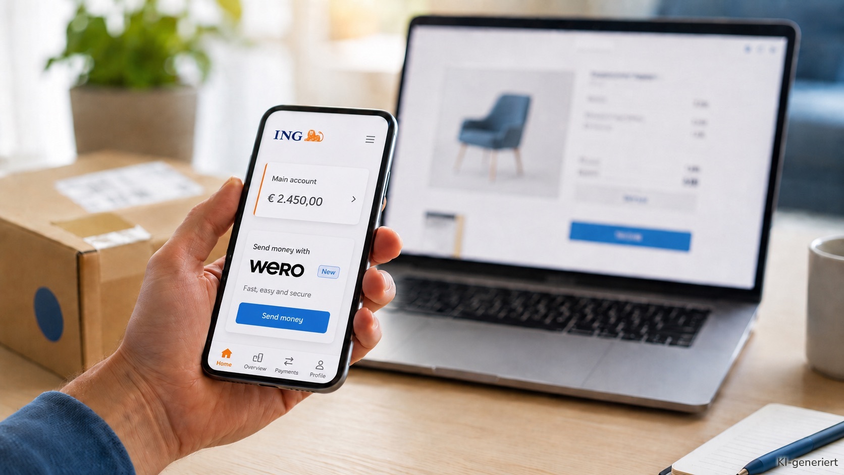 Ab sofort können ING-Kunden Wero auch beim Onlineshopping nutzen.