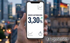 Ein aktueller Aktionszins liegt bei 3,30 % und die Bank bietet eine deutsche Einlagensicherung.
