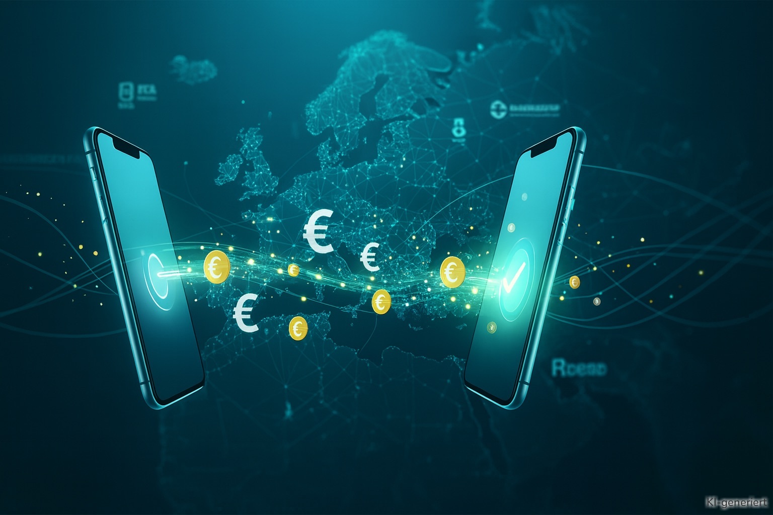 Übertragung Geld von Smartphone zu Smartphone.