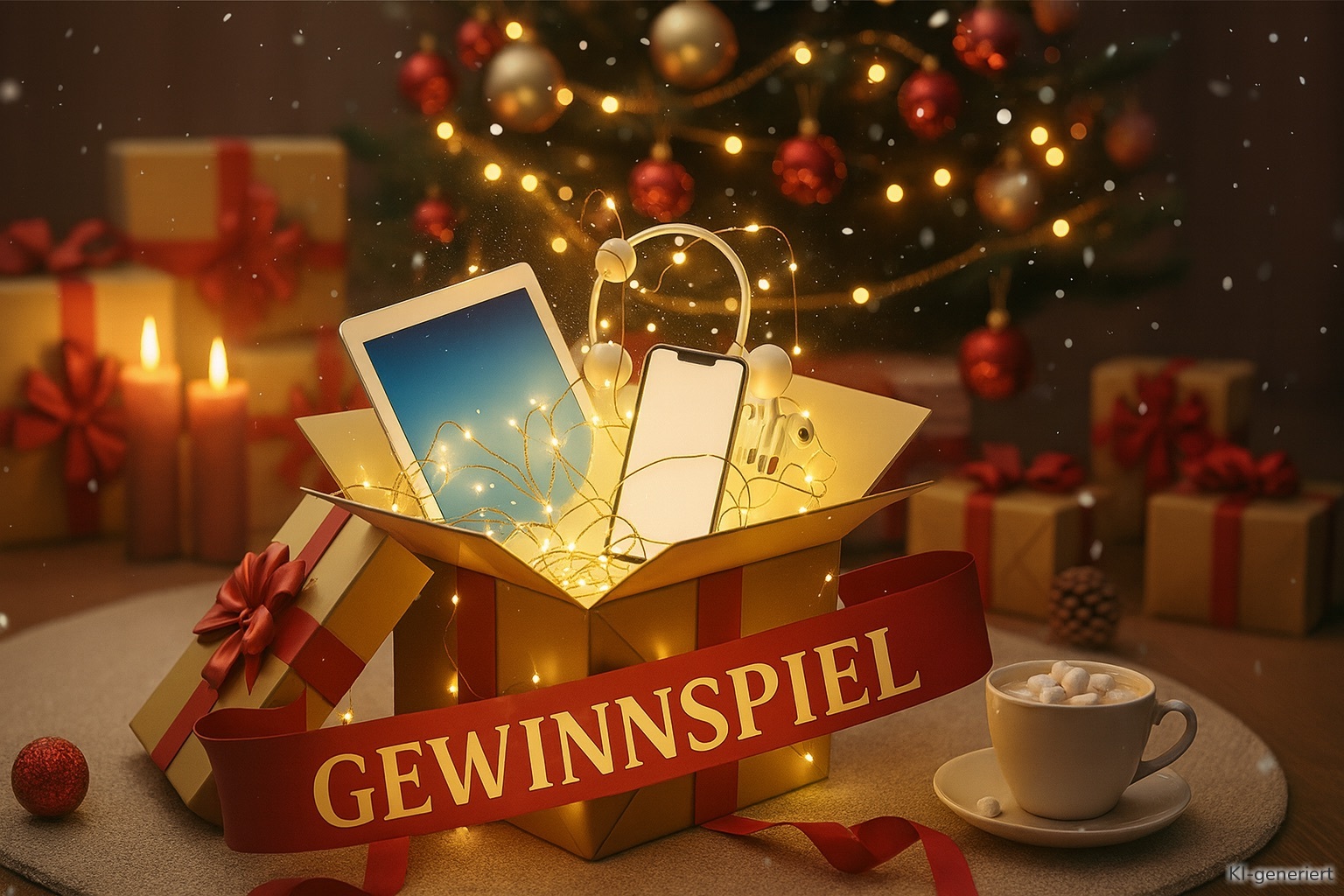 Einige Banken haben Weihnachtsgewinnspiele.