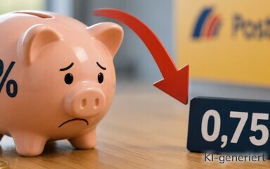 Der Aktionszins der Postbank von 3 % fällt am 11. Mai 2026 auf 0,75 %.