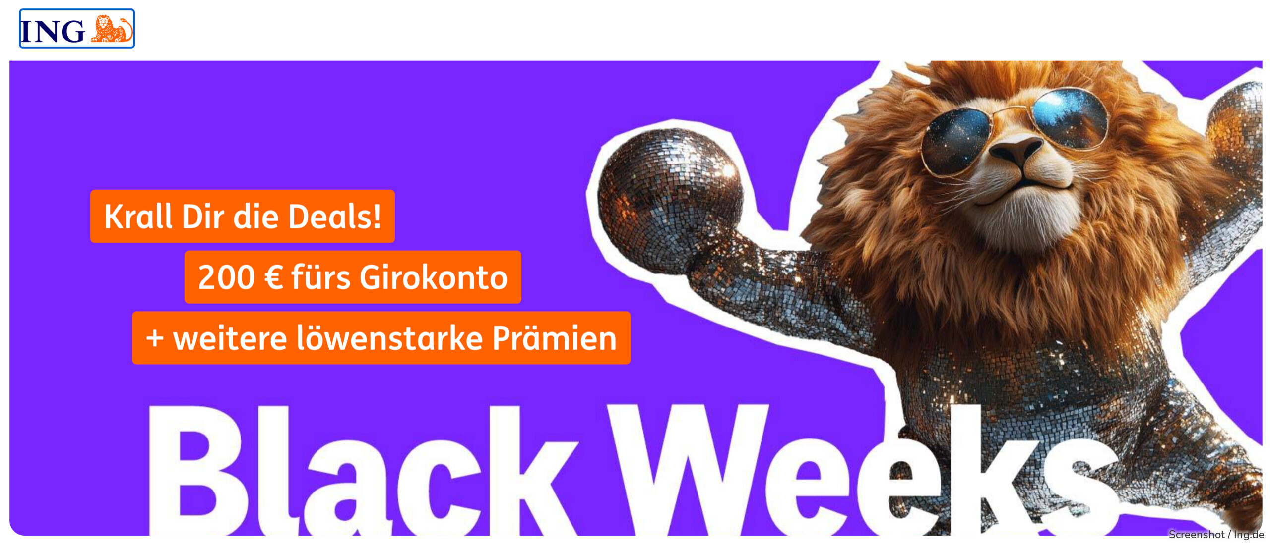 Die Black Weeks der ING 2025.