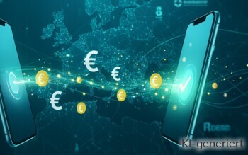 Übertragung Geld von Smartphone zu Smartphone.