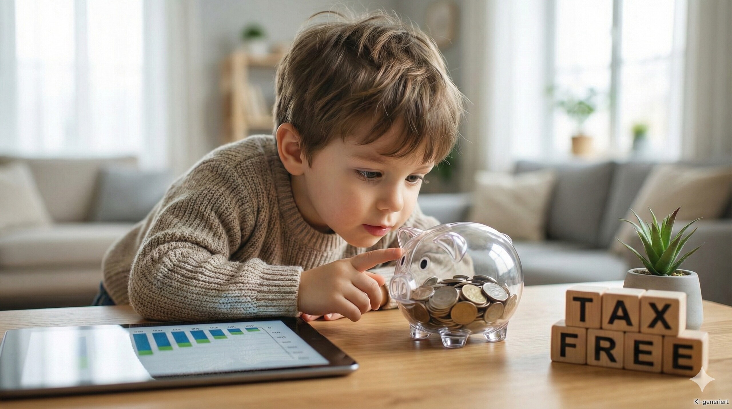 Wer früh mit Sparen anfängt, hat später mehr Geld.