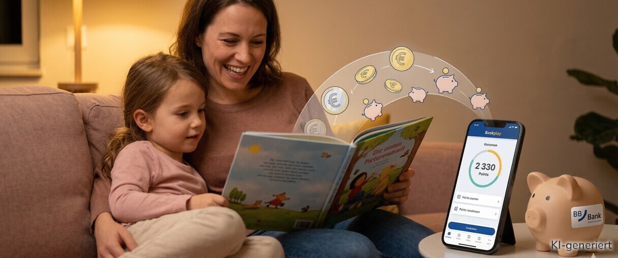 Mit der Book Play-App Guthaben für das Kinderkonto der BBBank sammeln.