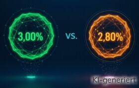 Tagesgeld mit 3,00 Prozent gegen Tagesgeld mit 2,80 Prozent.