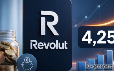 Revolut zahlt 4,25 % Zinsen auf das Tagesgeld.