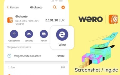 Wero können Sie auch in der ING-App nutzen.