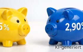 Vergleich des Tagesgeld-Angebots der Comdirect mit der Volkswagen Bank.