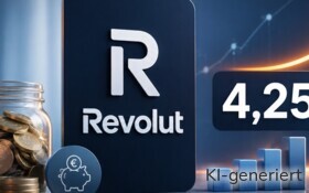 Revolut zahlt 4,25 % Zinsen auf das Tagesgeld.