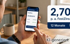 Die Deutsche Bank und die Postbank bieten bei ihrer FreshMoney-Aktion 2,7% Zinsen für 12 Monate.