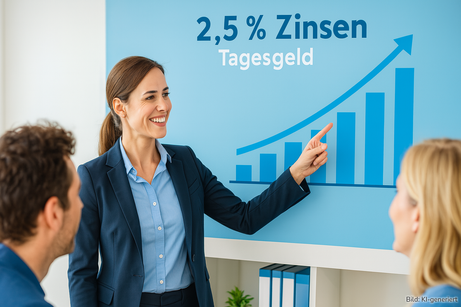 Das Business-Konto der Postbank bietet 2,5 % Zinsen.